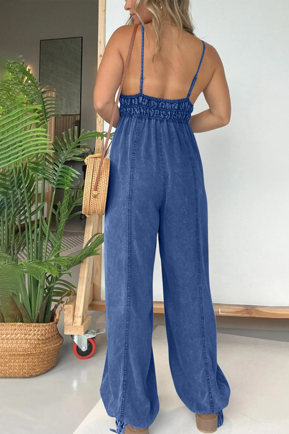 Full Size Spaghetti Strap Jumpsuit with Pockets