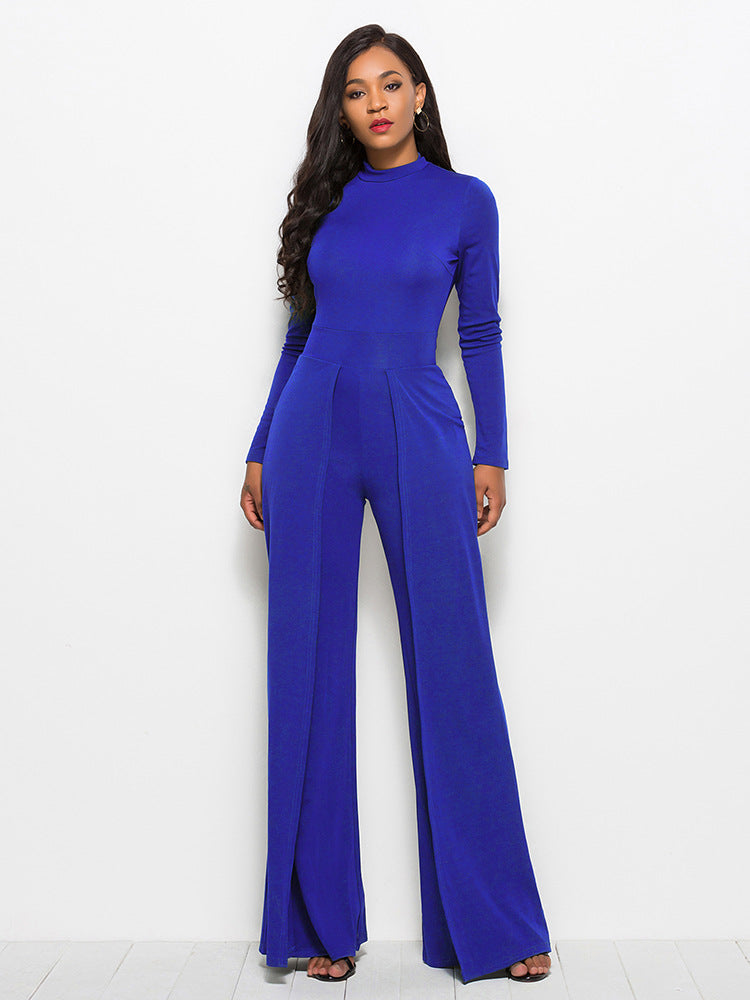 Royal blue wide cheap leg jumpsuit