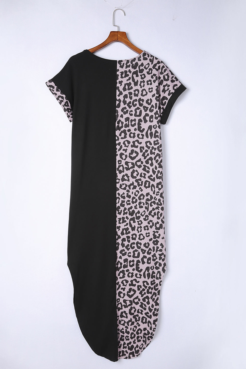 Leopard Color Block Split Dress