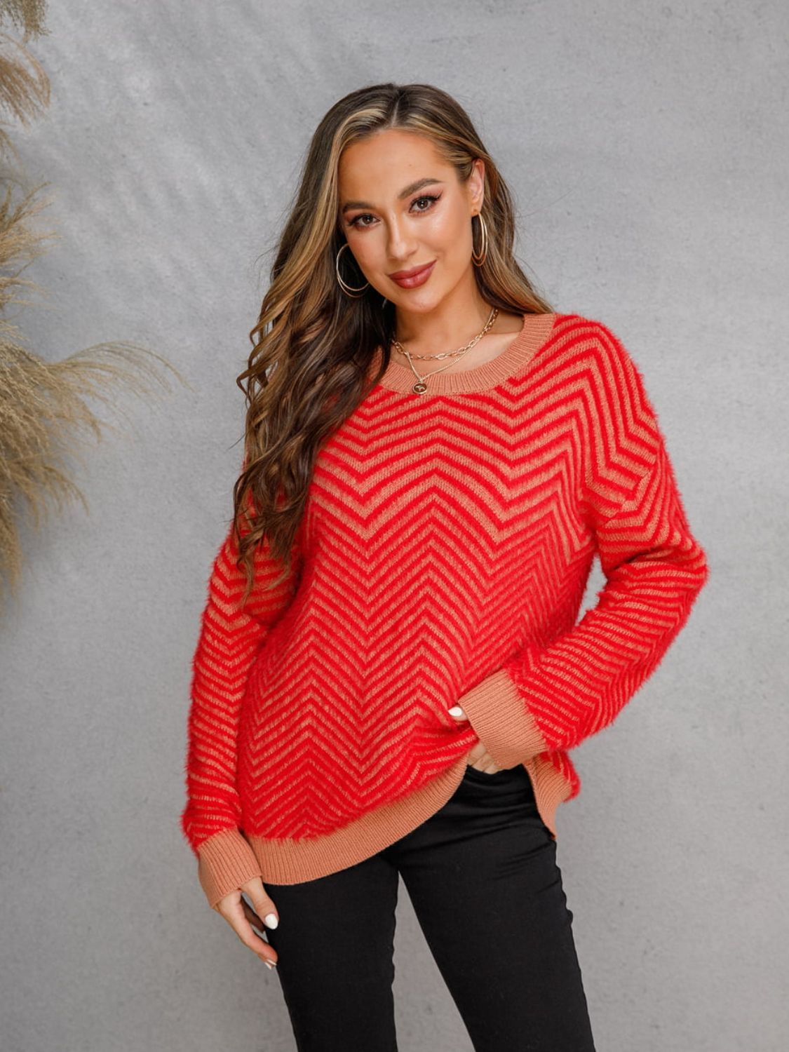 Round Neck Long Sleeve Sweater