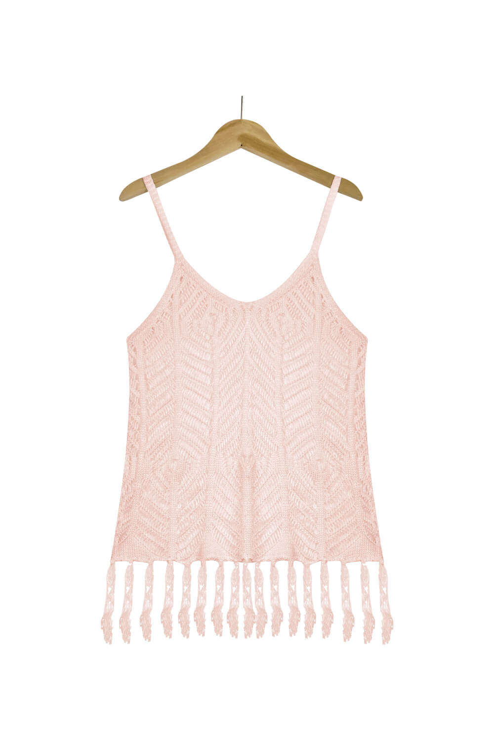 Openwork Fringe Hem Sleeveless Cover Up